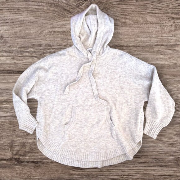 Madewell Gray Knit Hoodie Sweater Women’s 2X Plus Size Pullover Kangaroo Pocket - Picture 1 of 2